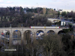 
CFL '20xx' crossing a Luxembourg viaduct,  April 2006